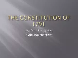 The constitution of 1791