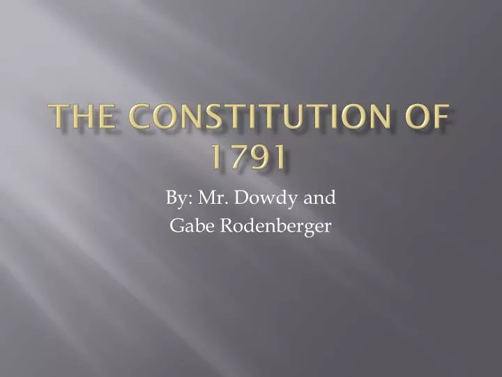 the constitution of 1791