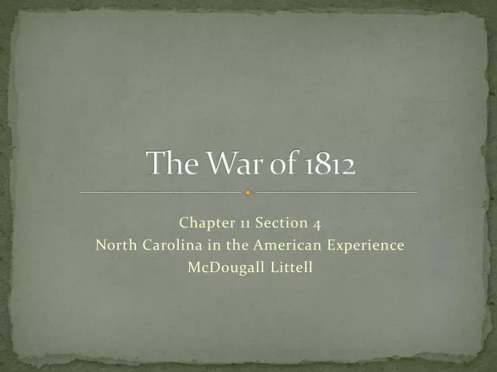 the war of 1812