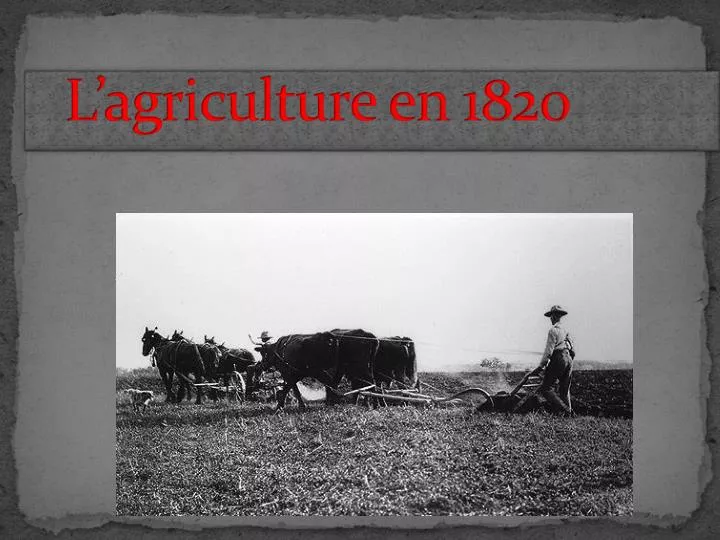 l agriculture en 1820