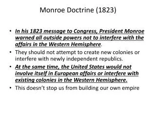 Monroe Doctrine (1823)