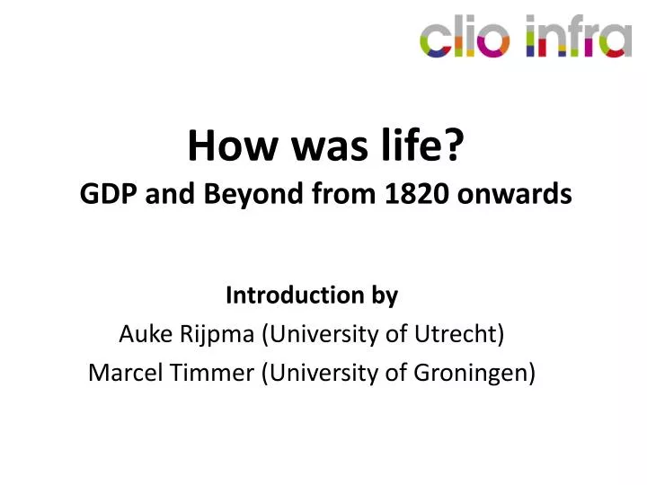 how was life gdp and beyond from 1820 onwards