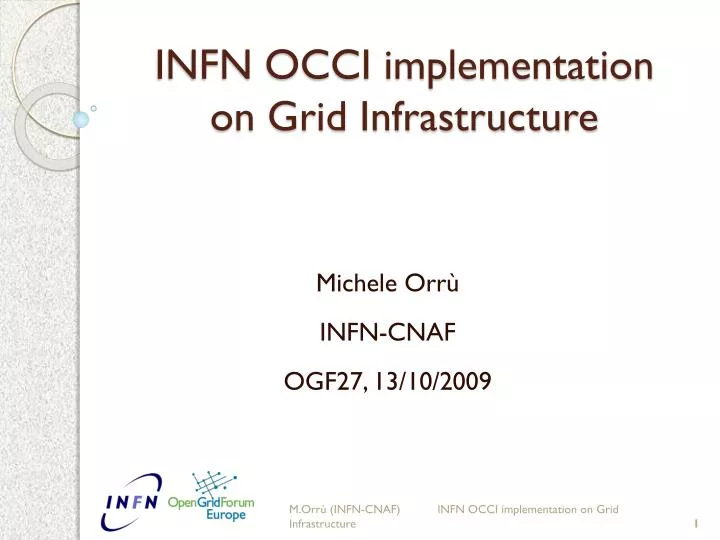 infn occi implementation on grid infrastructure