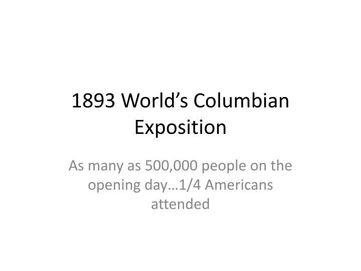 1893 world s columbian exposition