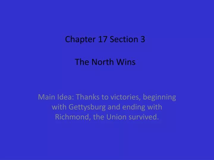 chapter 17 section 3 the north wins