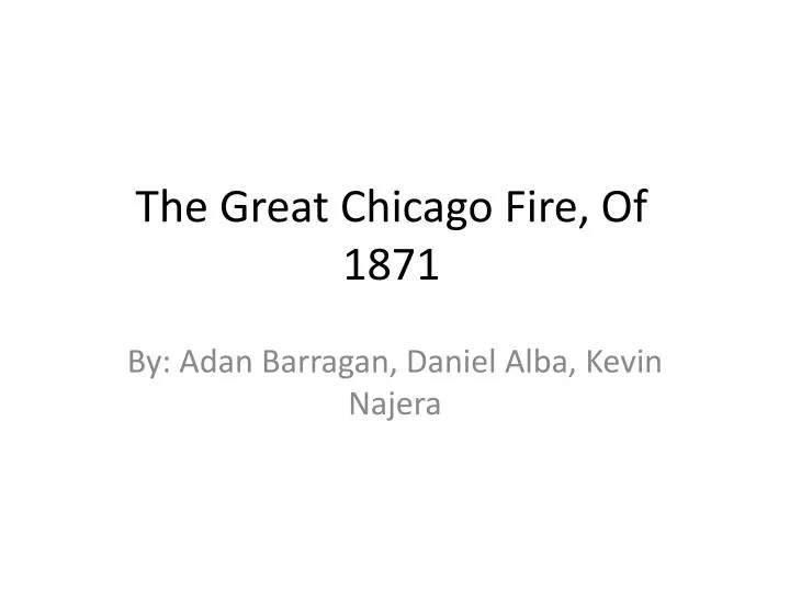 the great chicago fire of 1871