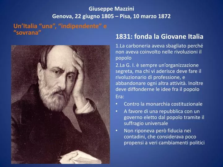 giuseppe mazzini genova 22 giugno 1805 pisa 10 marzo 1872