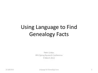 Using Language to Find Genealogy Facts