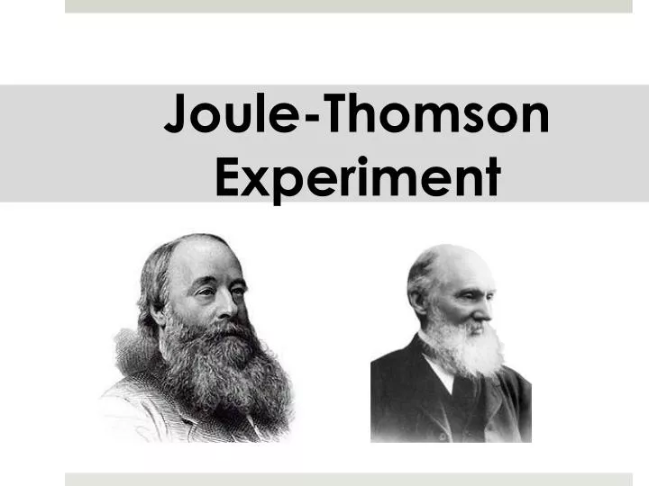 joule thomson experiment