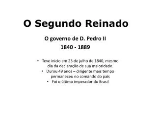 o segundo reinado