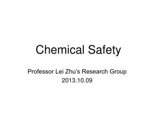 Chemical Safety