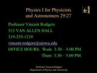 Physics I for Physicists and Astronomers 29:27