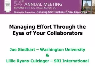 Managing Effort Through the Eyes of Your Collaborators