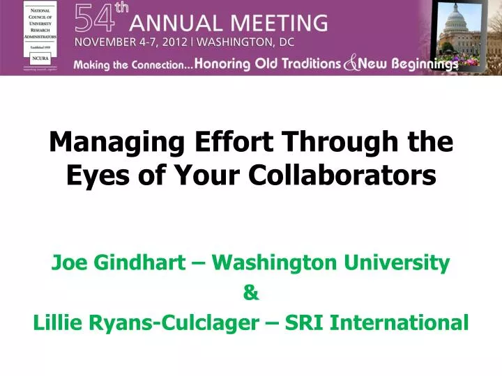 managing effort through the eyes of your collaborators