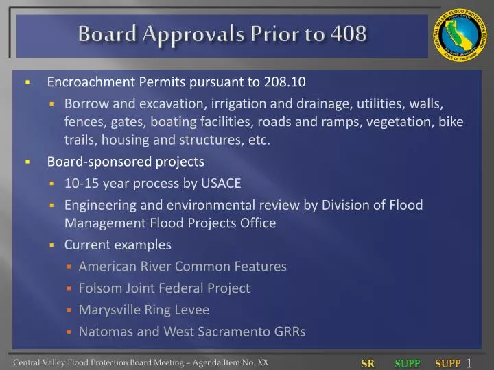 board approvals prior to 408