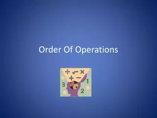 Order Of Operations