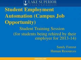 Student Employment Automation (Campus Job Opportunity)
