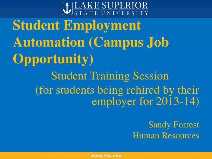 student employment automation campus job opportunity