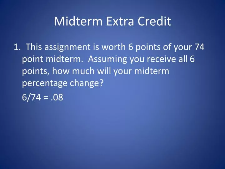 midterm extra credit