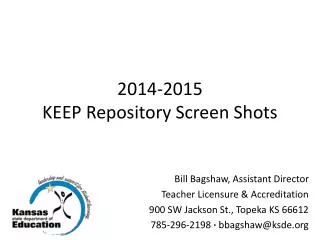 2014-2015 KEEP Repository Screen Shots