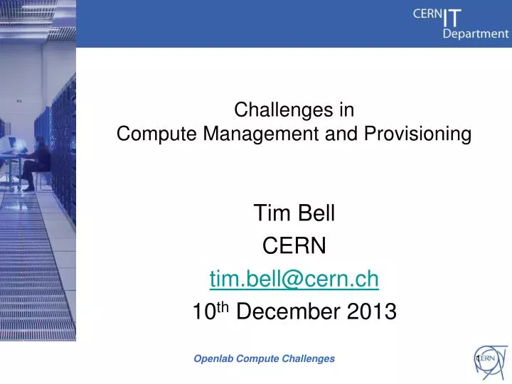 challenges in compute management and provisioning