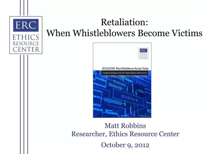 matt robbins researcher ethics resource center october 9 2012