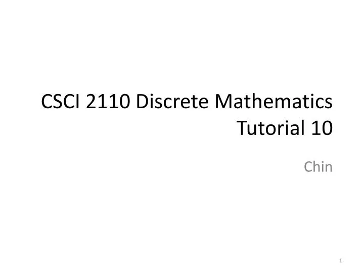 csci 2110 discrete mathematics tutorial 10