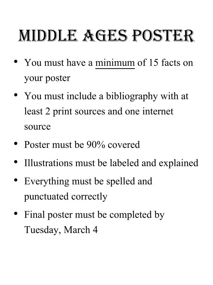 middle ages poster