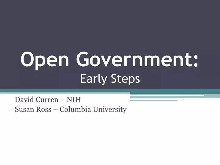 open government early steps