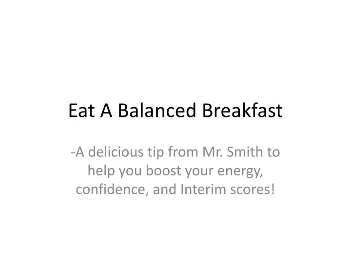 eat a balanced breakfast