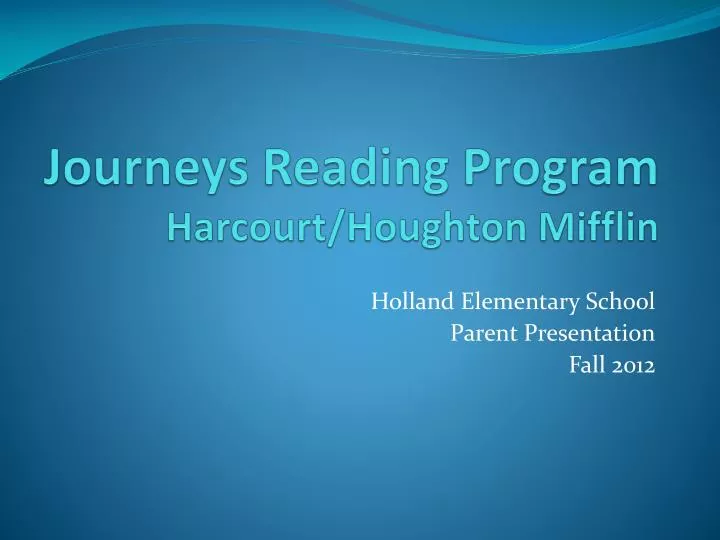 journeys reading program harcourt houghton mifflin