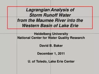 Lagrangian Analysis of Storm Runoff Water