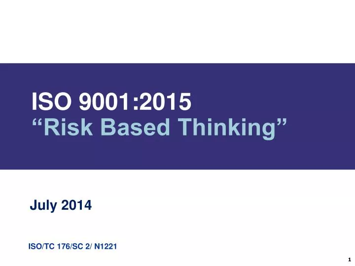 iso 9001 2015 risk based thinking