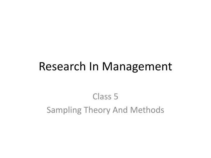 research in management