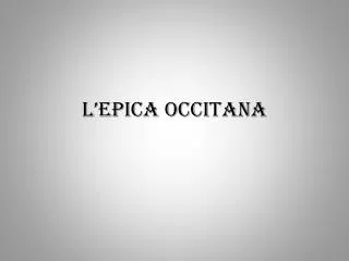 l epica occitana