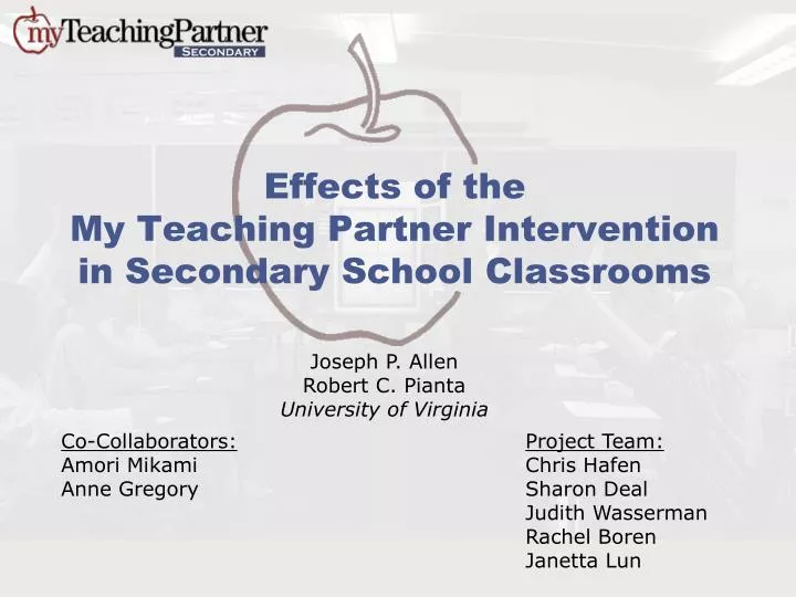 effects of the my teaching partner intervention in secondary school classrooms