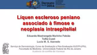 Eduardo Mastrangelo Marinho Falcão Tullia Cuzzi Lucia M. S. Azevedo
