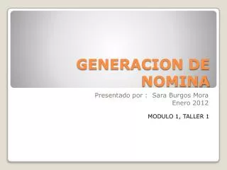 generacion de nomina