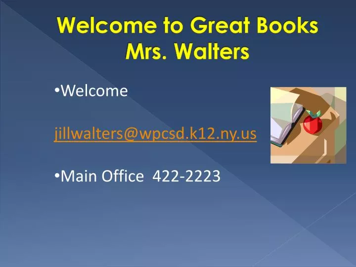 welcome to great books mrs walters