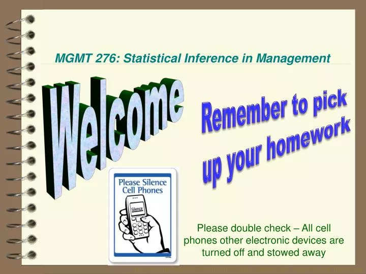 mgmt 276 statistical inference in management