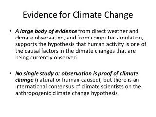 Evidence for Climate Change