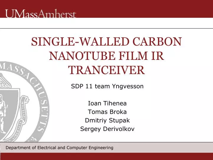 single walled carbon nanotube film ir tranceiver