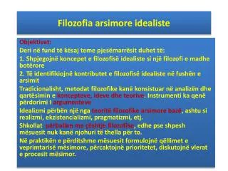 filozofia arsimore idealiste