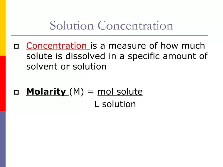 solution concentration