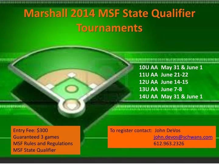 marshall 2014 msf state qualifier tournaments