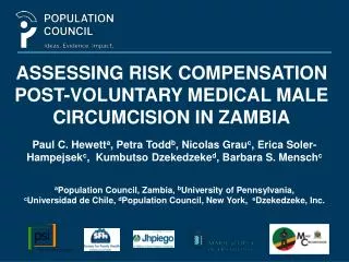 Assessing risk compensation post-voluntary medical male circumcision in Zambia