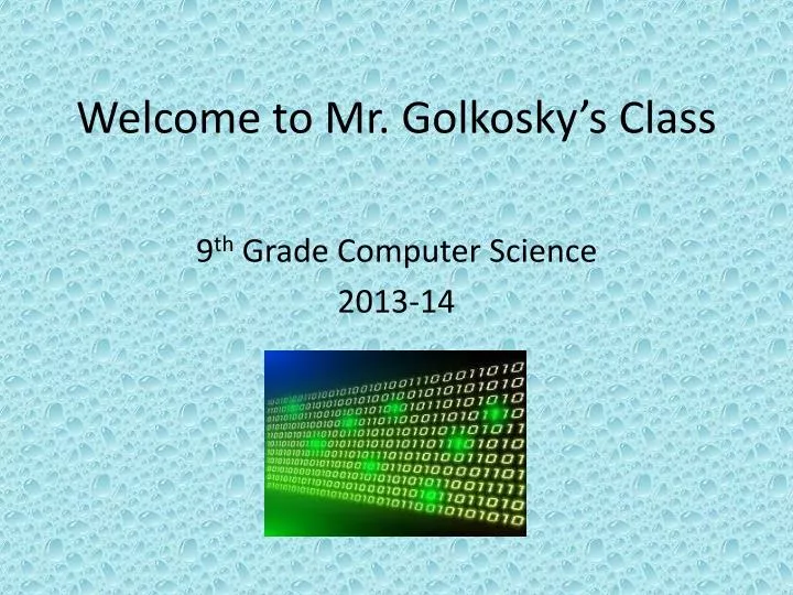 welcome to mr golkosky s class