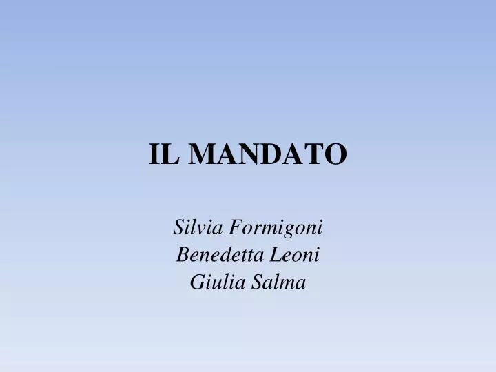 il mandato