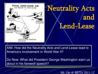 Neutrality Acts and Lend-Lease