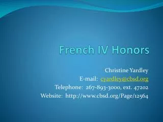 French IV Honors